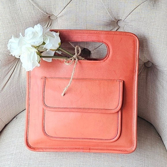 Vintage Coach Bonnie Cashin Metro Stroll Tote Bag # 9004 ( Coral Pink ) - Picture 3 of 15